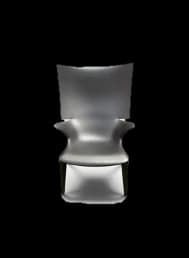 Kartell Uncle Jim armchair, front view showing the high winged back